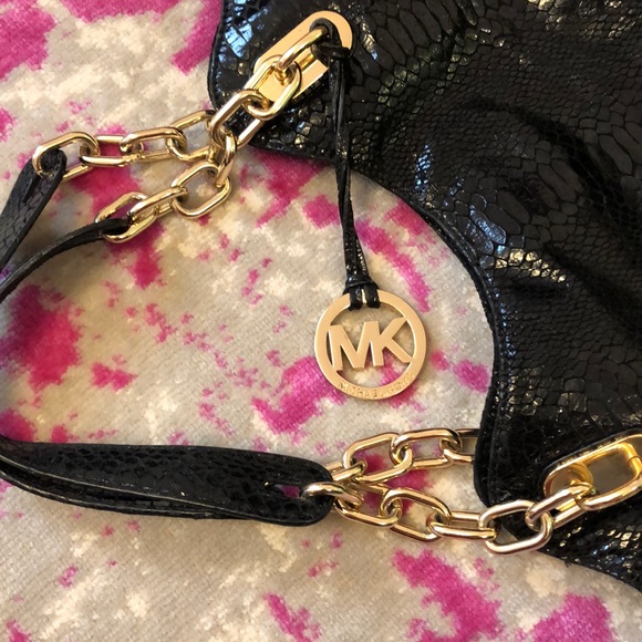 Michael Kors Python Leather Medium Tote - Picture 4 of 4